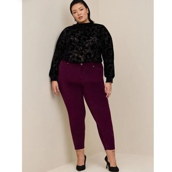 torrid Denim - Torrid Windsor Wine Bombshell Skinny Corduroy High-Rise Jean Size 28 NWOT